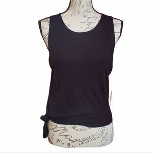 Naked Wardrobe Ladies Size 2X Black Knot Front Tank